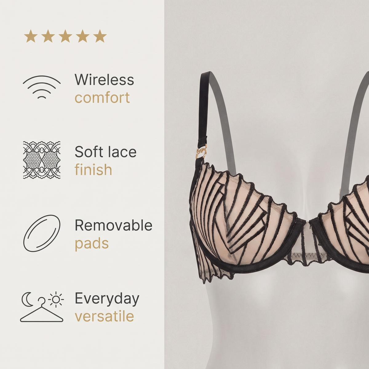 Avéline Thin Embroidered Bra