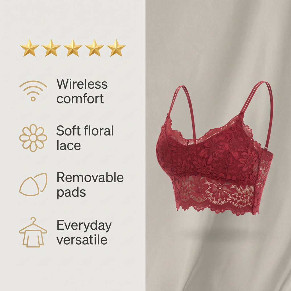 Avéline Floral Lace Bralette Crop Top