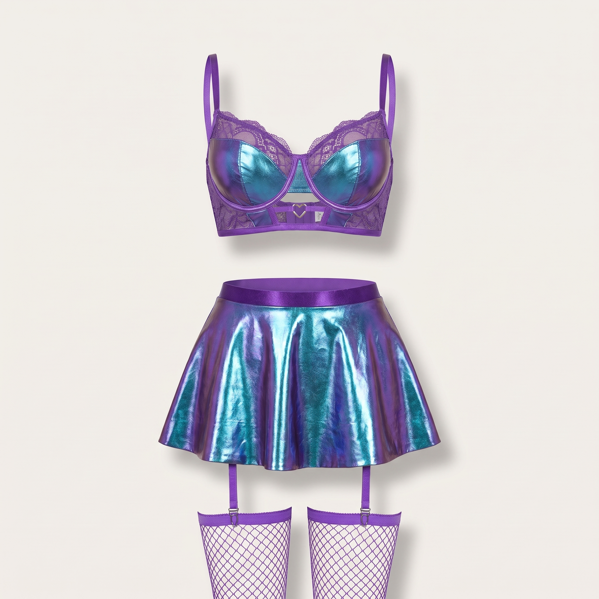 Avéline Holographic Metallic 4-Piece Set