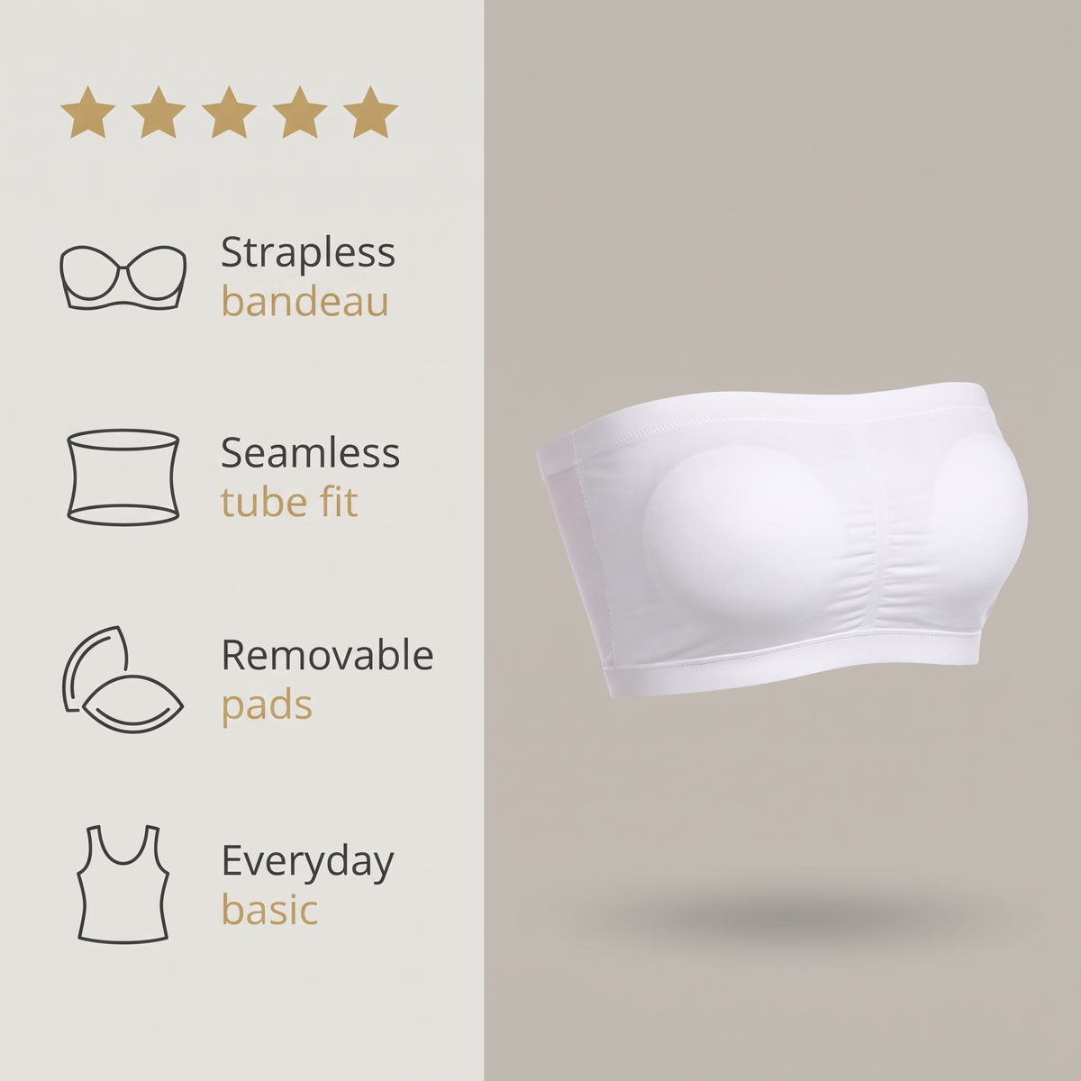 Avéline Strapless Bandeau Bra