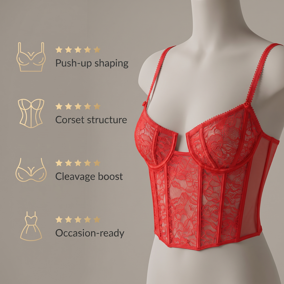 Avéline Push-Up Corset Bra