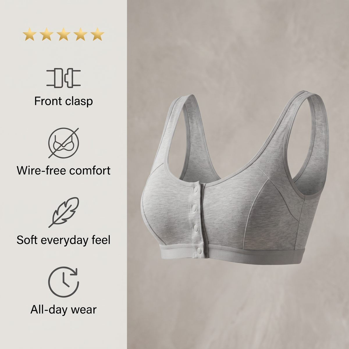 Avéline Front-Clasp Non-Wired Bra
