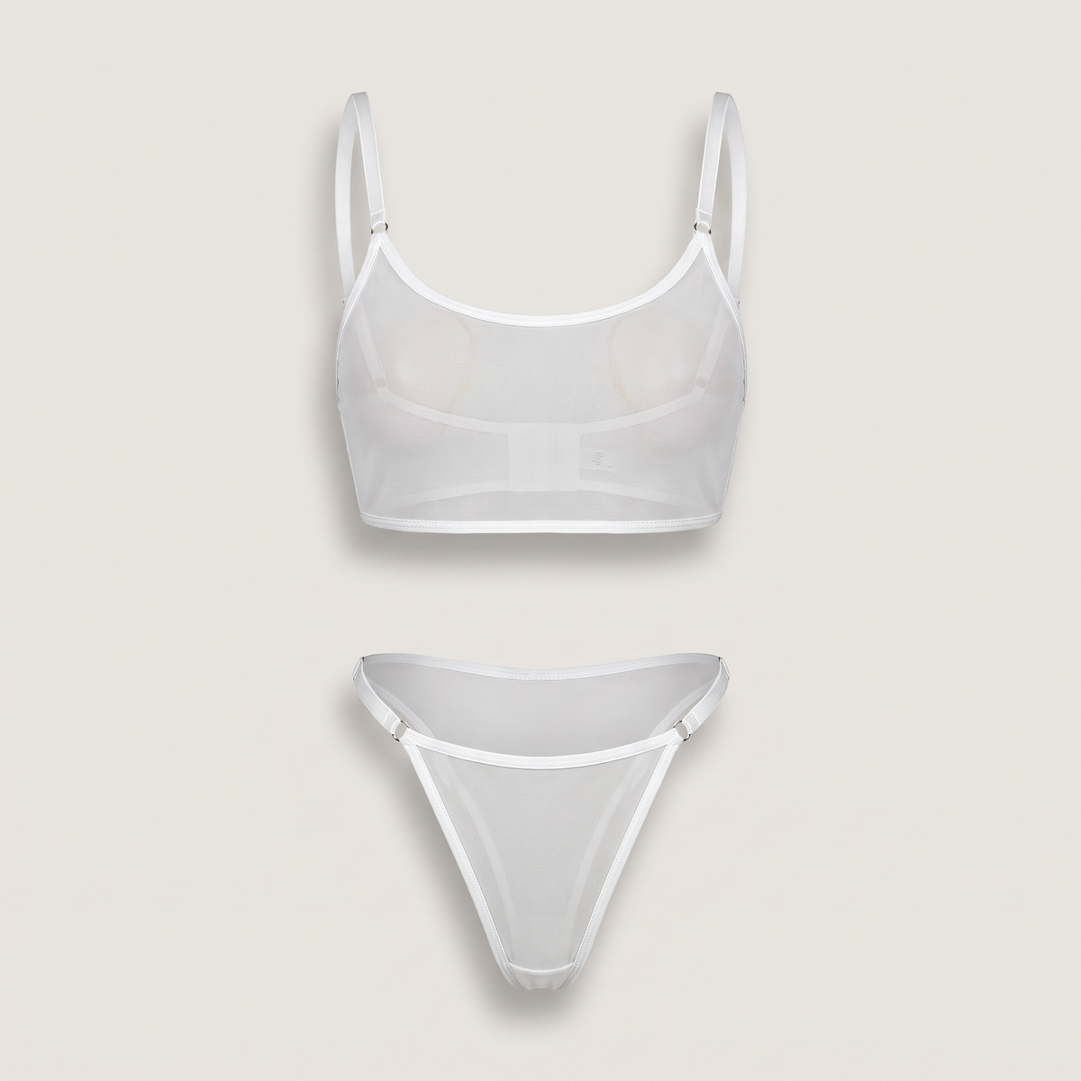 Avéline Mesh See-Through Camisole Bra & Panty Set