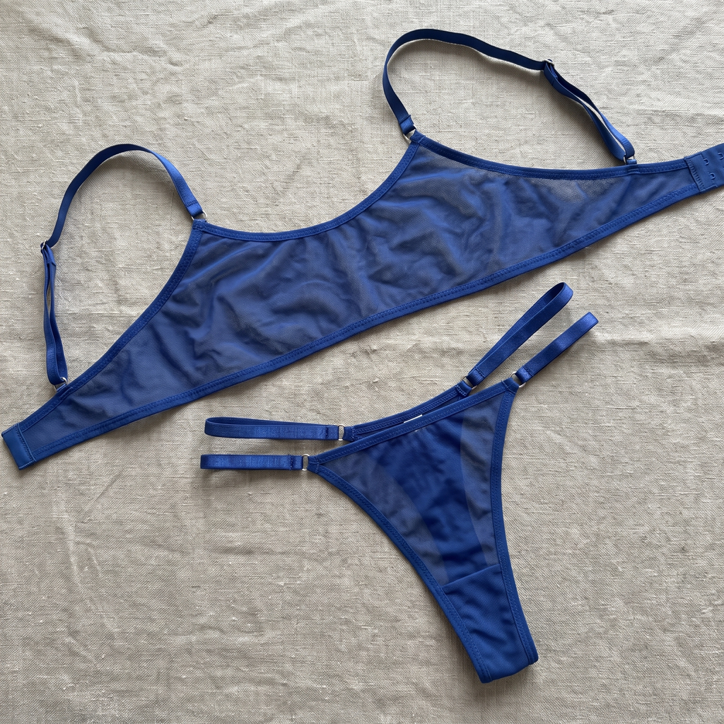 Avéline Mesh See-Through Camisole Bra 2-Piece Set
