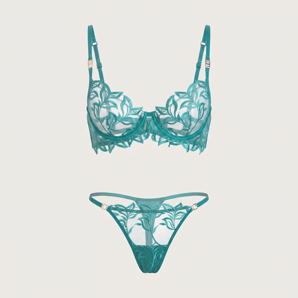 Avéline Embroidered Lace Bra & Thong Set