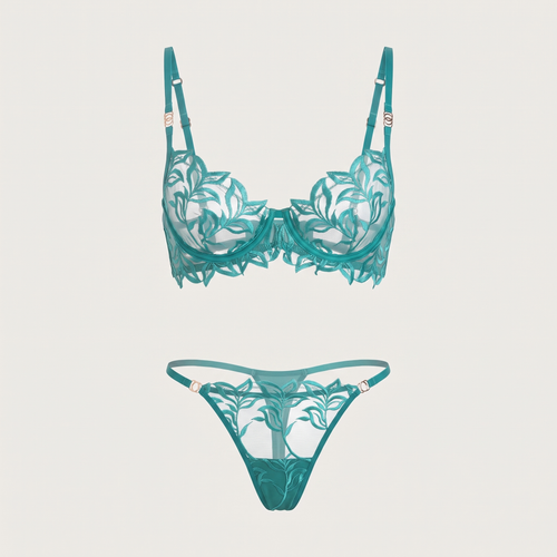 Avéline Embroidered Lace Bra & Thong Set