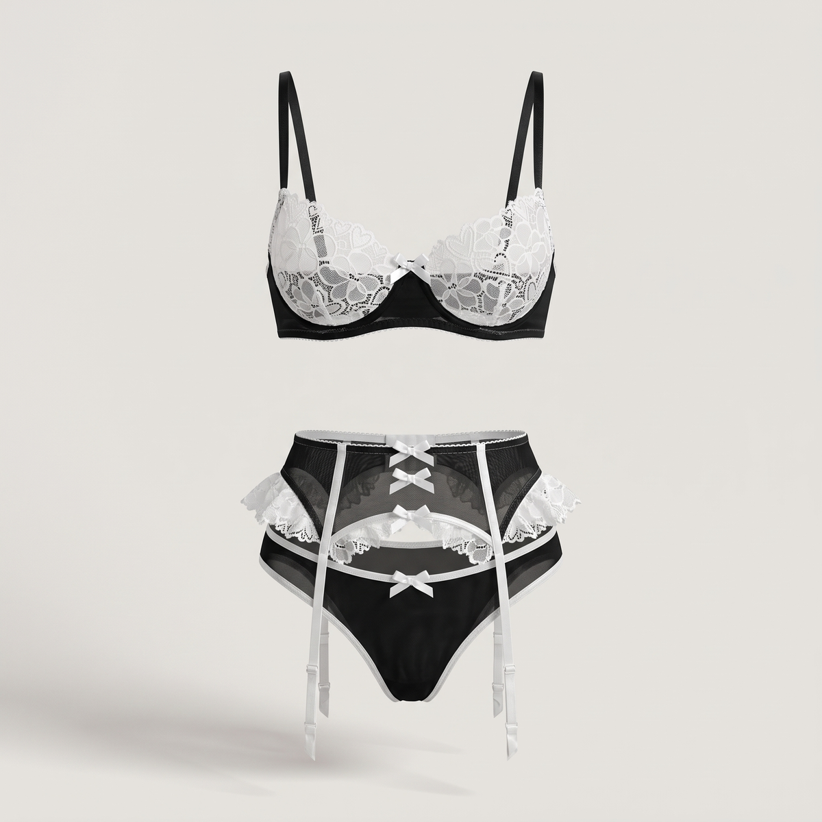 Avéline Choker Push-Up Bra & Garter Belt Lingerie Set