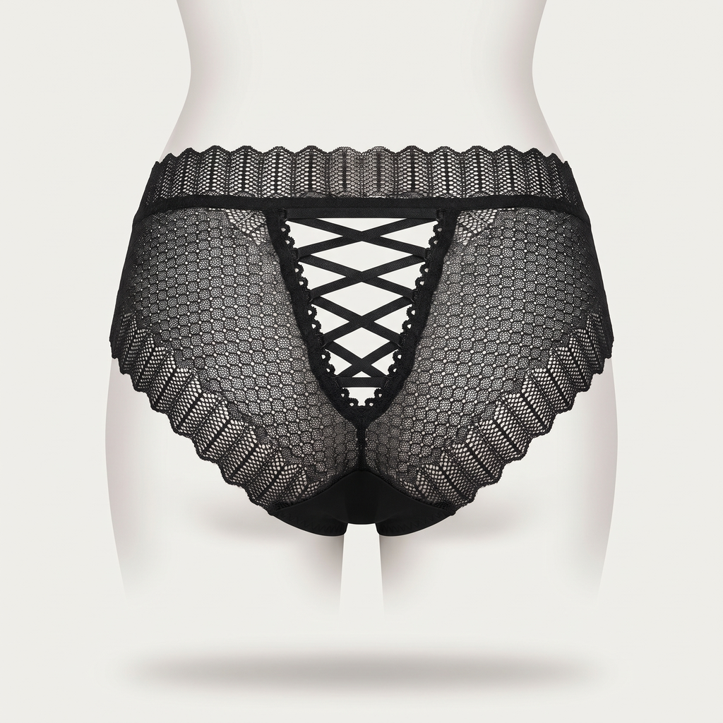 Avéline Plus-Size Floral Lace Crisscross Panties