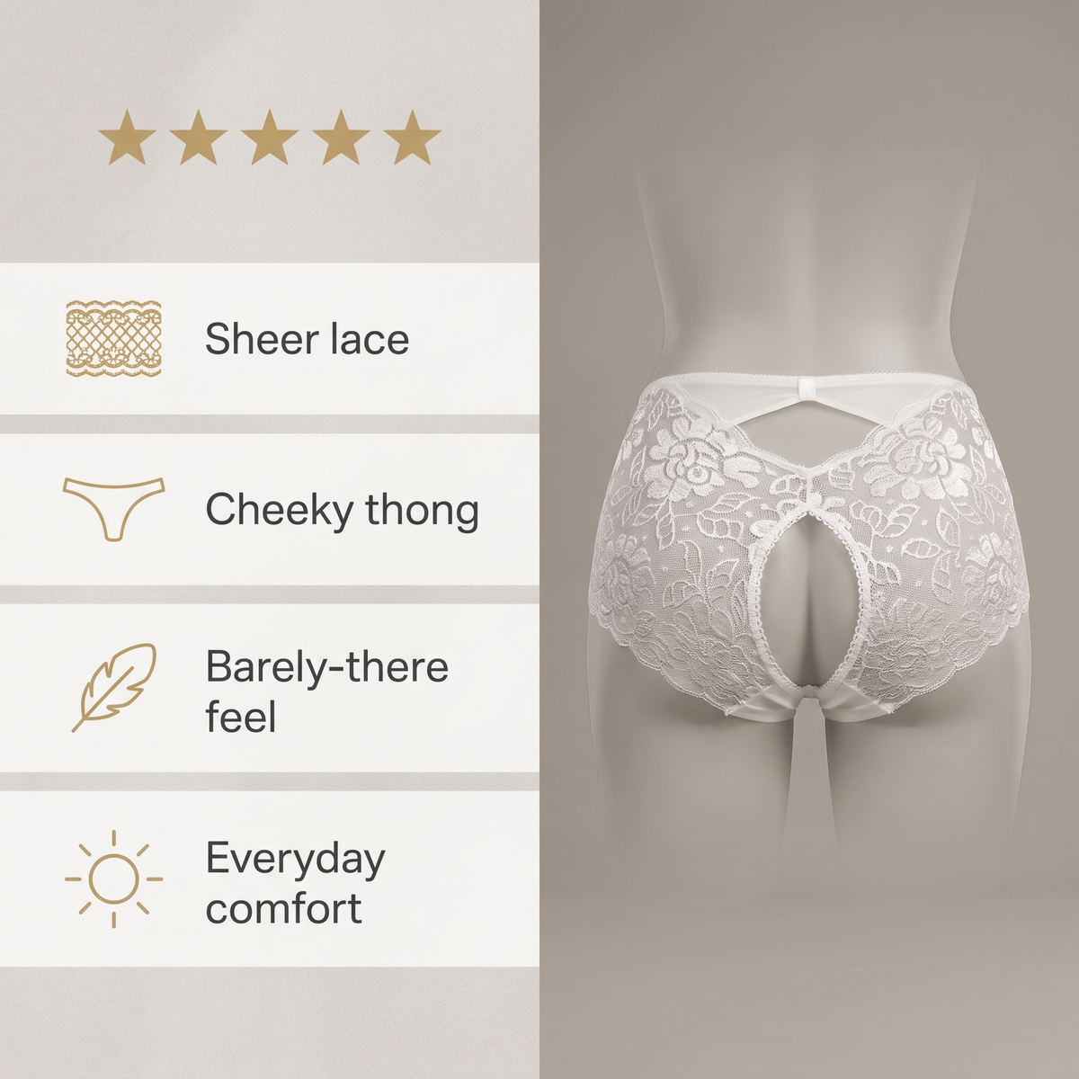Avéline Floral Lace Open-Back Panties