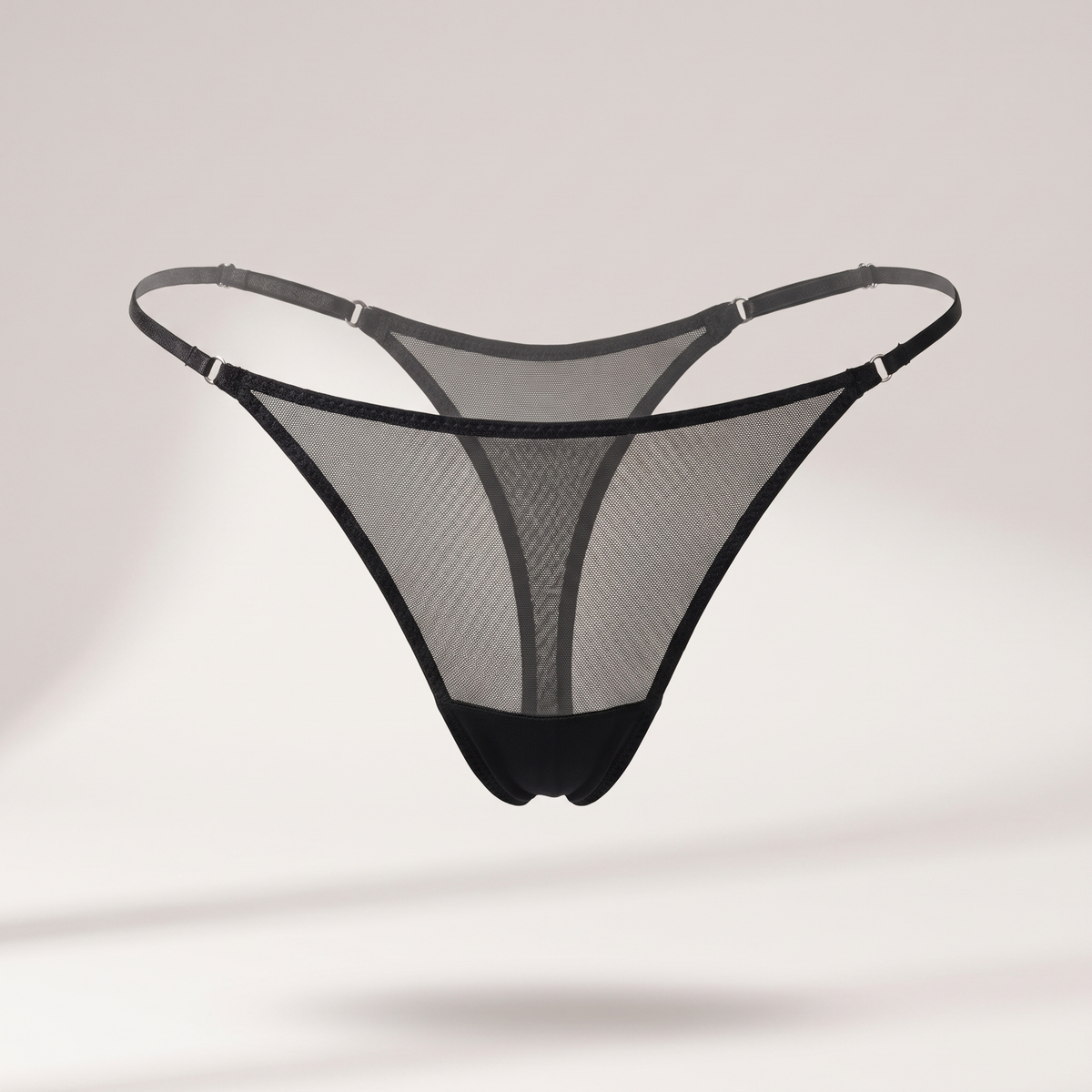 Avéline Sheer Mesh Double-Strap Thong