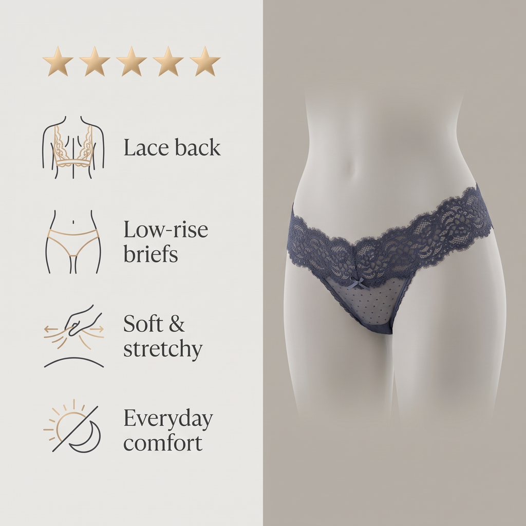 Avéline Lace Backless Low-Rise Briefs