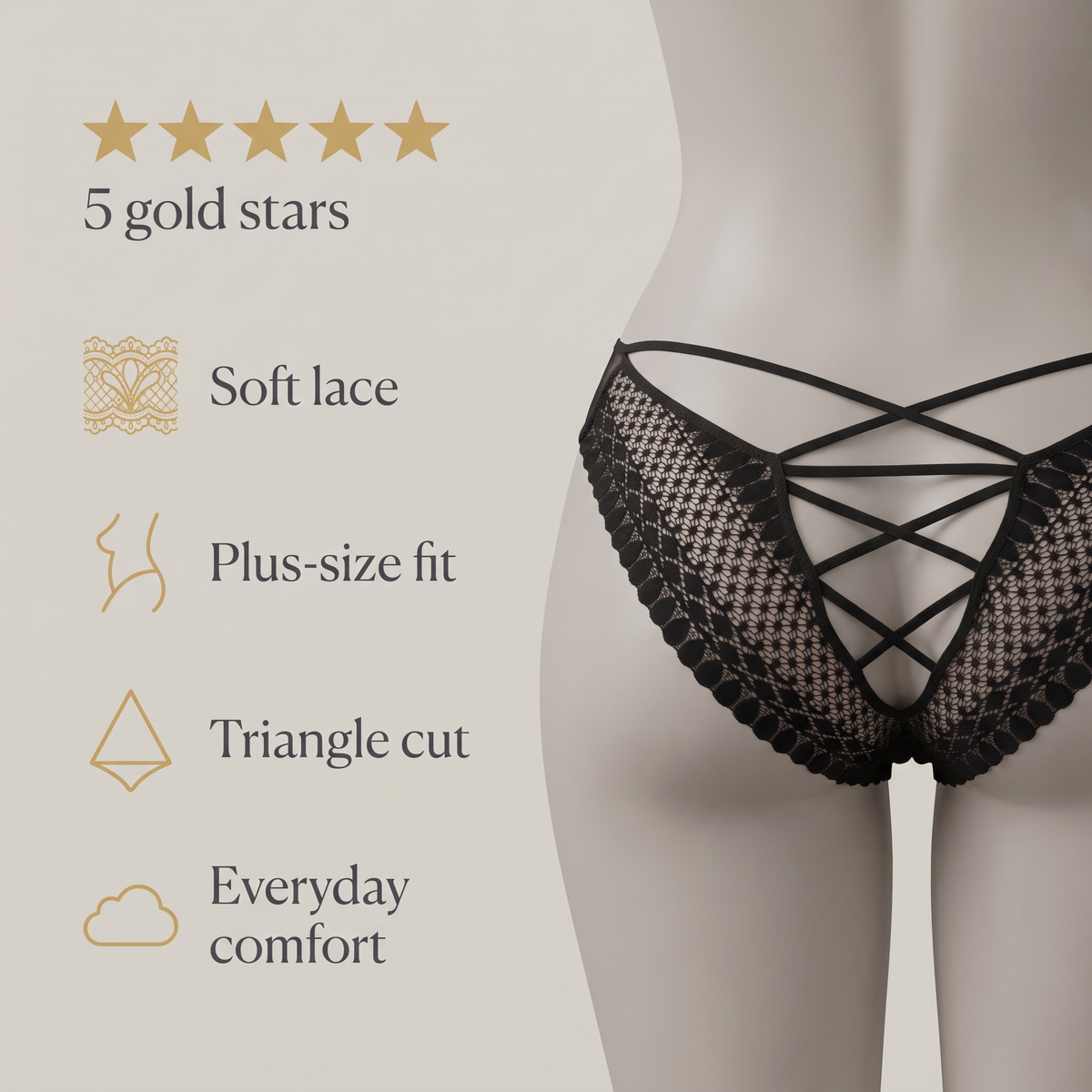 Avéline Plus-Size Lace Triangle Panties