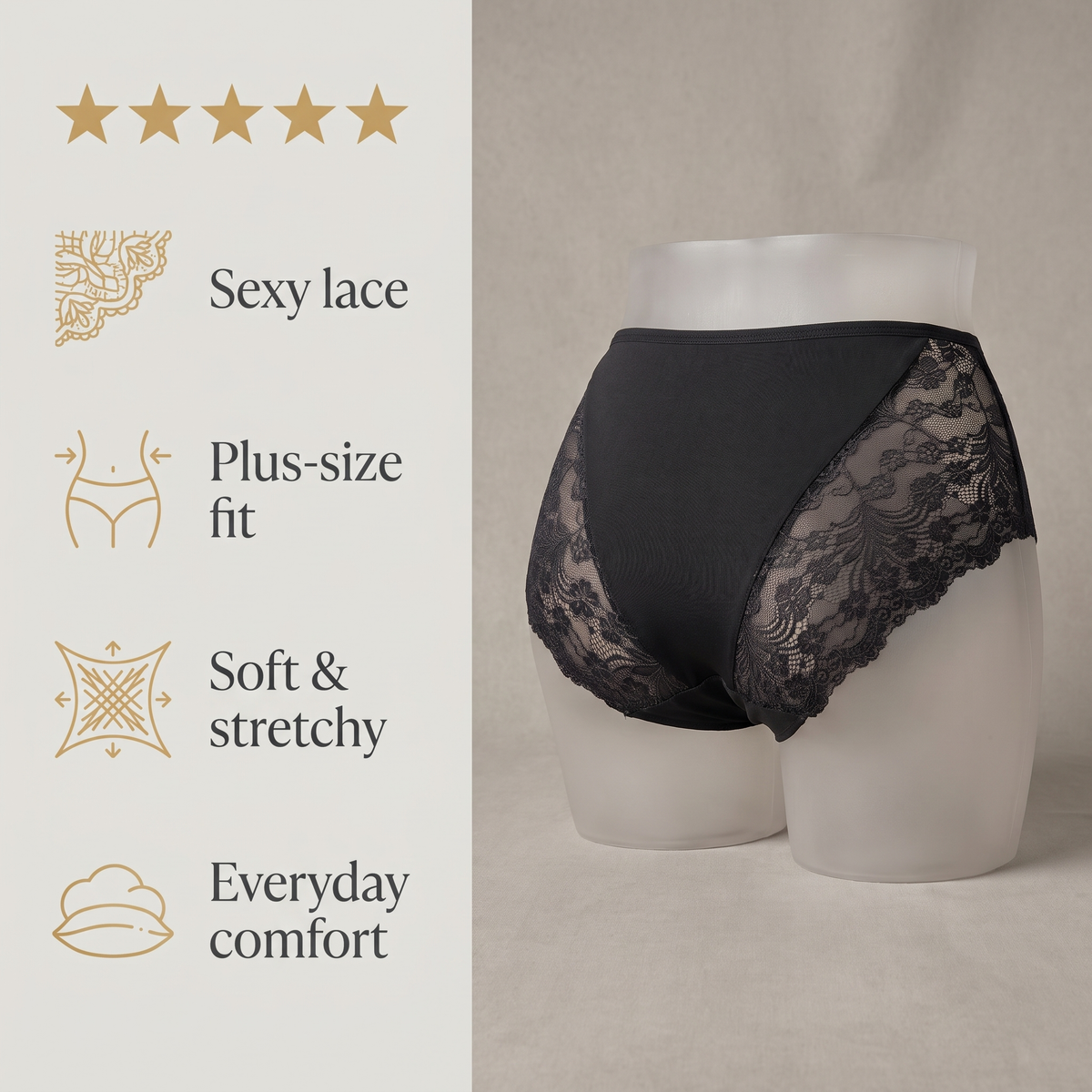 Avéline Plus-Size Sexy Lace Panties