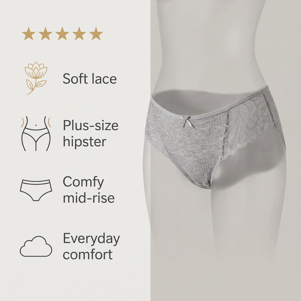 Avéline Plus-Size Lace Hipster Brief