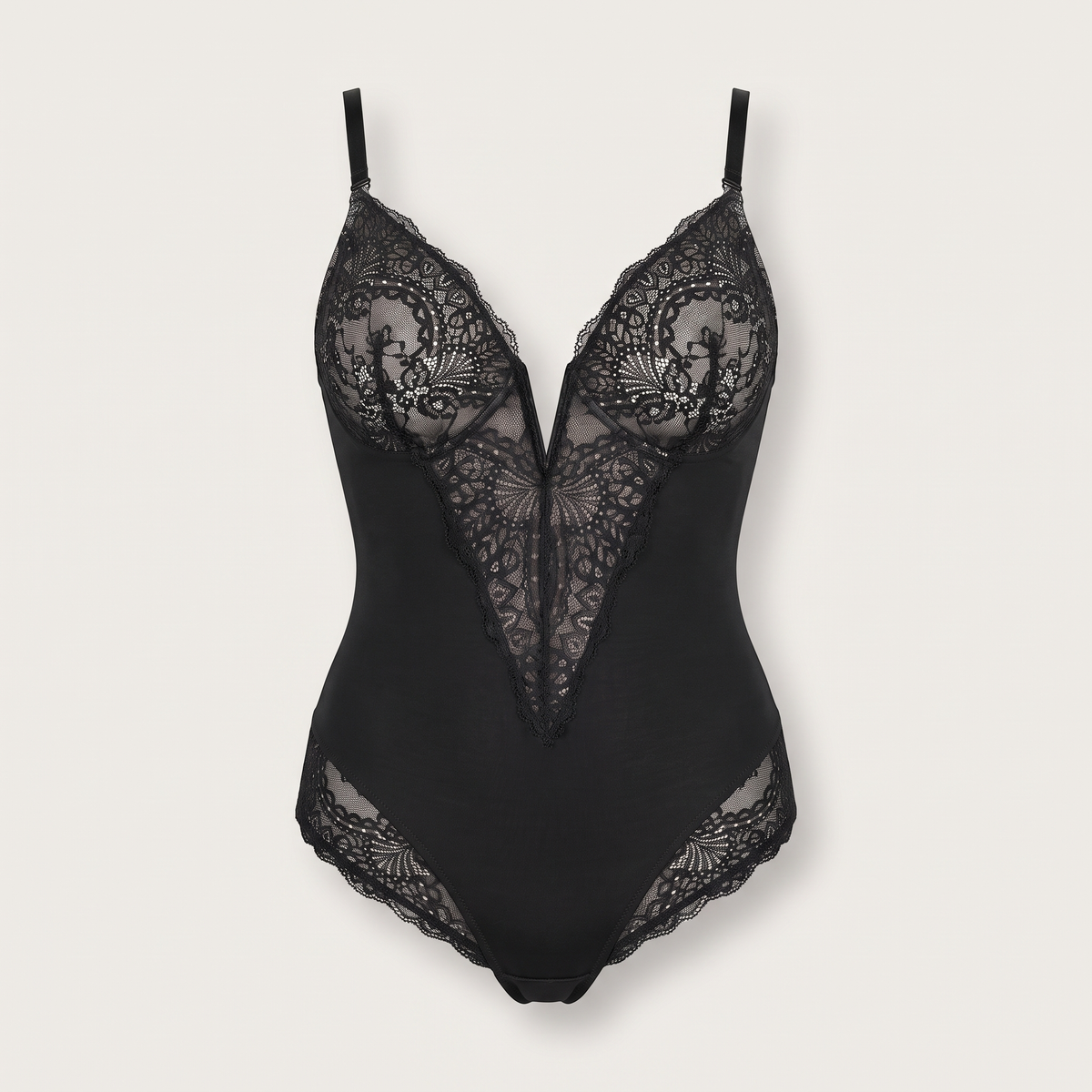 Avéline Lace Deep-V Neck Sculpting Bodysuit