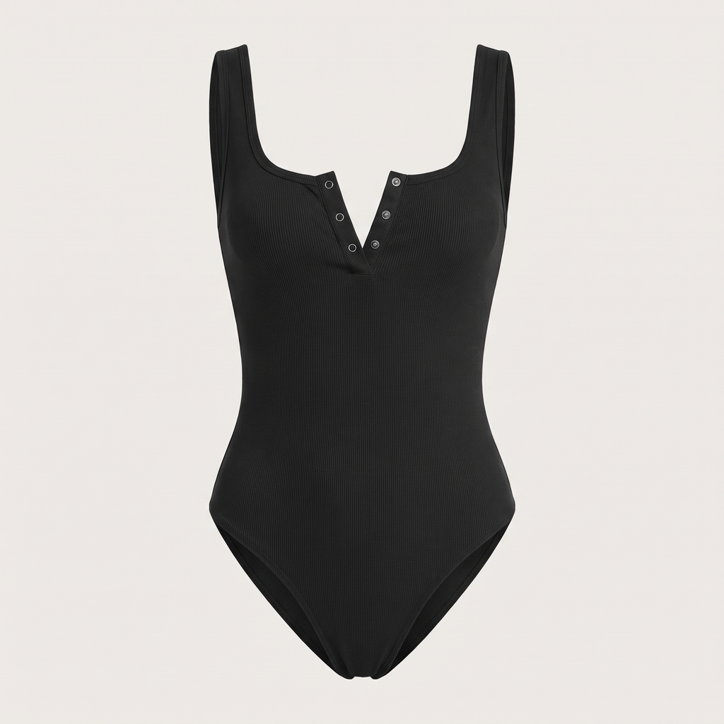 Avéline Seamless Modal Henley Tank Bodysuit