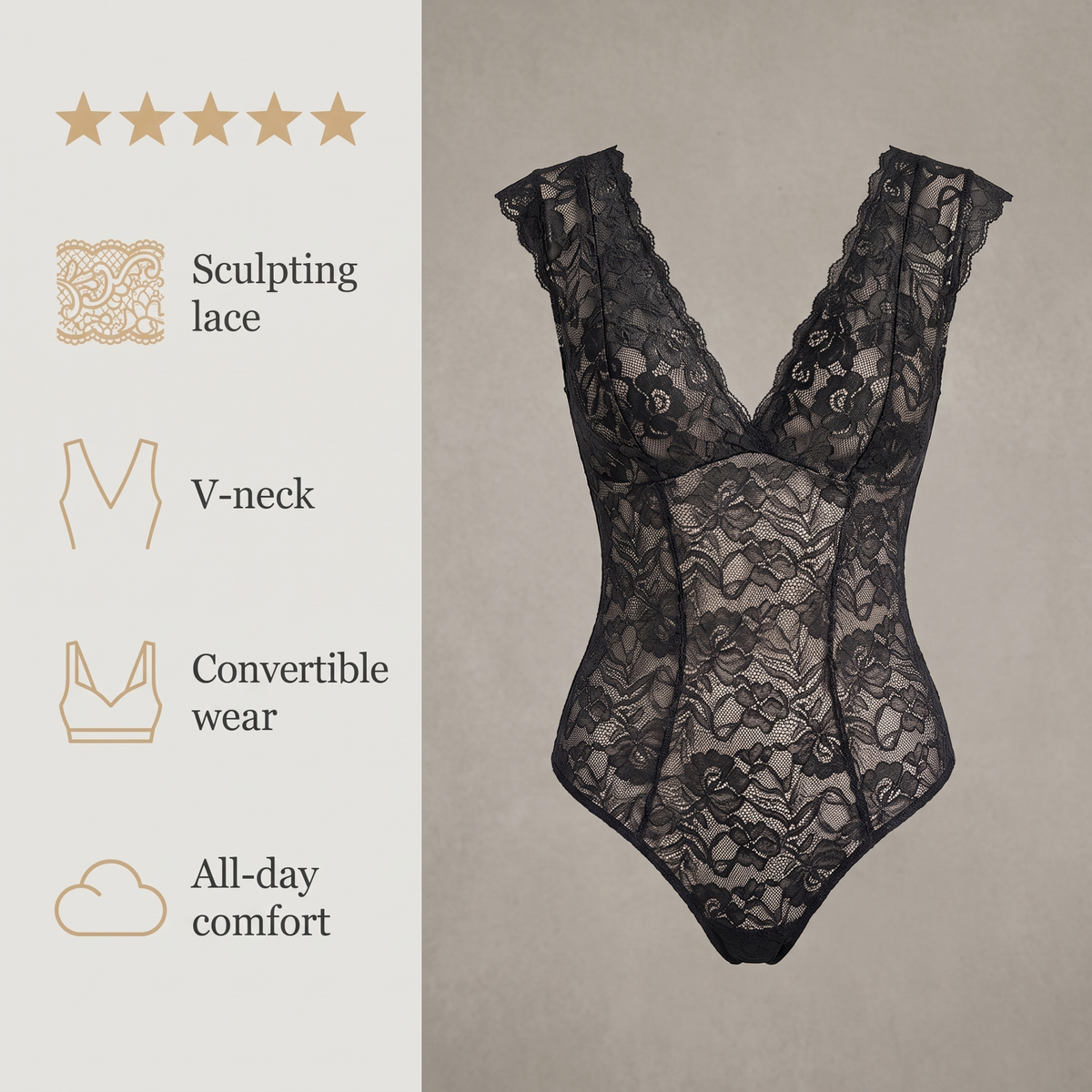 Avéline Sculpting Lace Convertible Bodysuit