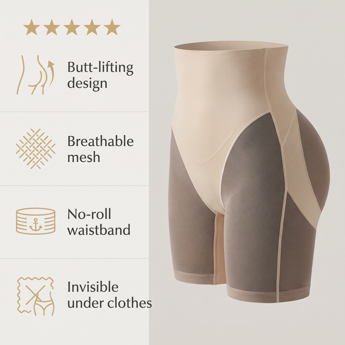 Avéline High-Waisted Mid-Thigh Shaping Short