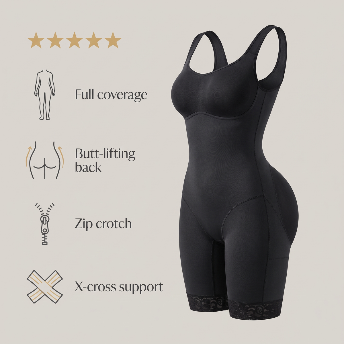 Avéline Full-Coverage Butt-Lifting Shaping Bodysuit