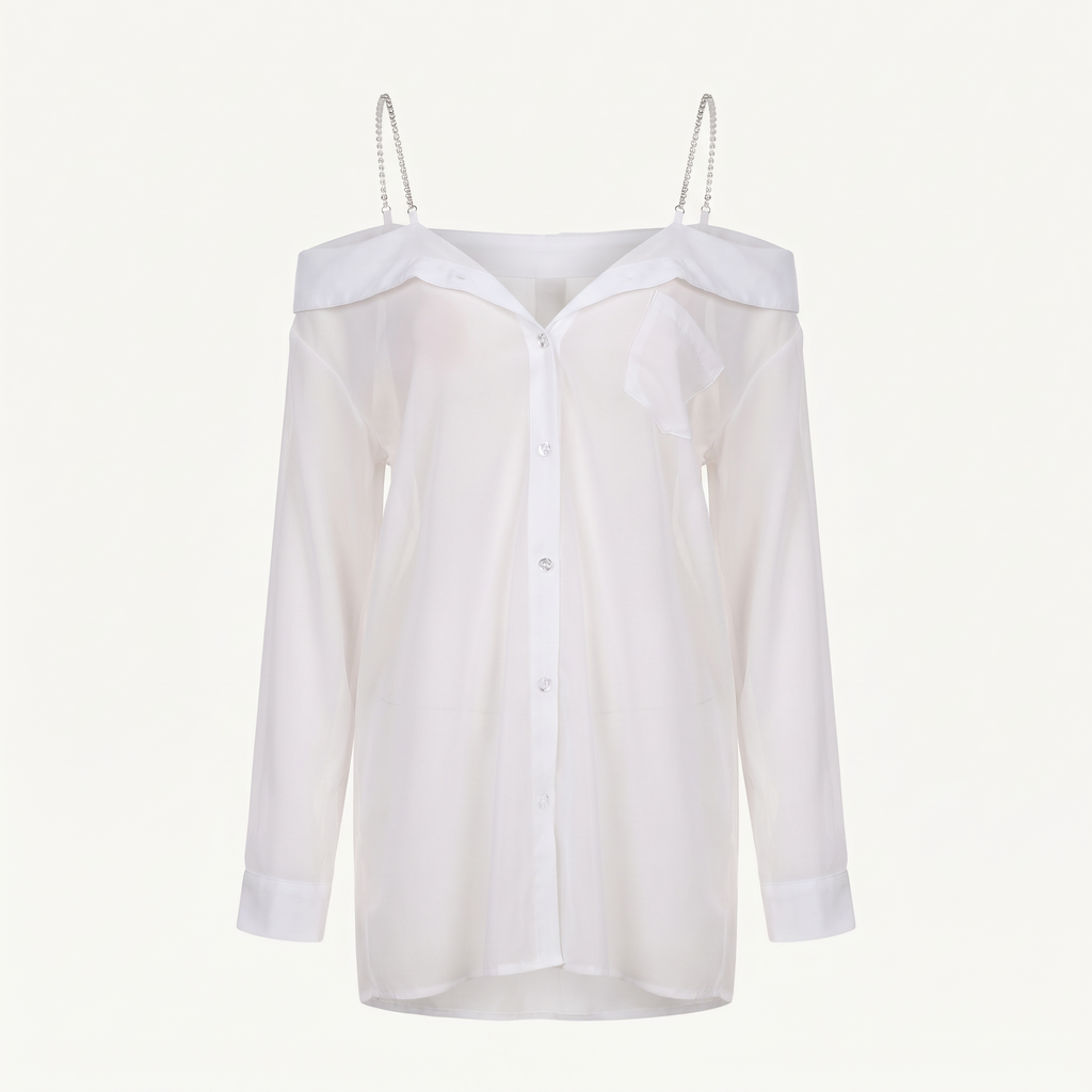 Avéline Chain-Detail Chiffon Nightdress