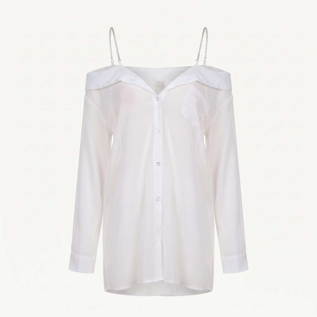 Avéline Chain-Detail Chiffon Nightdress