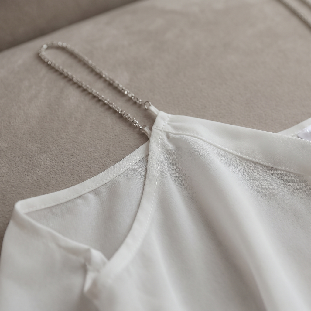 Avéline Chain-Detail Chiffon Nightdress