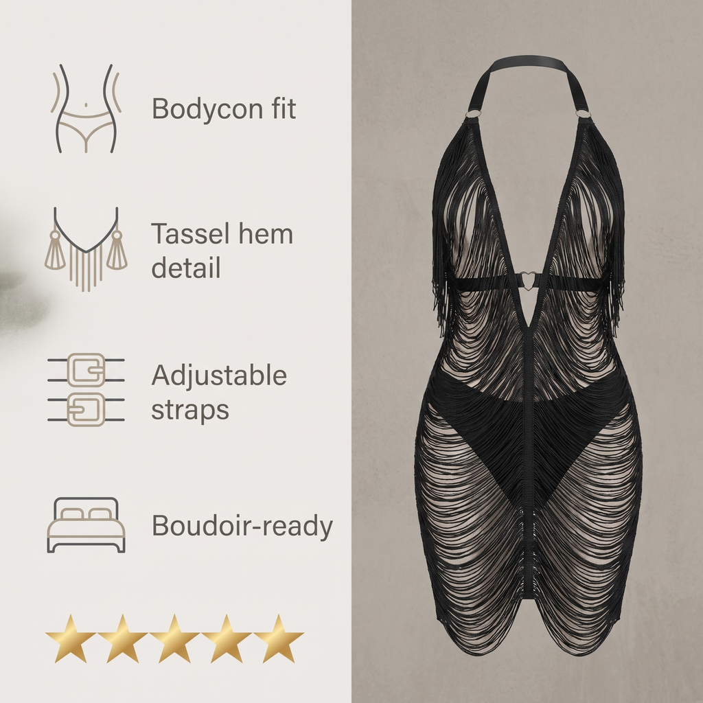 Avéline Tassel Bodycon Mini Nightie