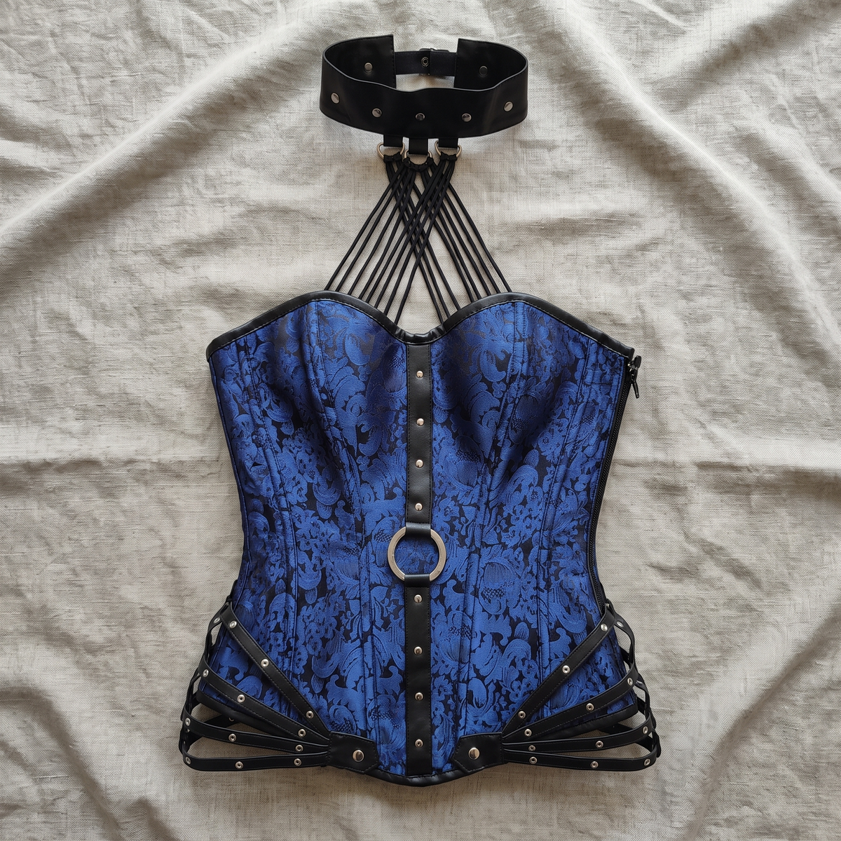 Avéline 1980s 11-Boned Cotton Side-Zip Corset