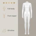 Avéline Oil-Shine Full-Body Front-Zip Bodystocking