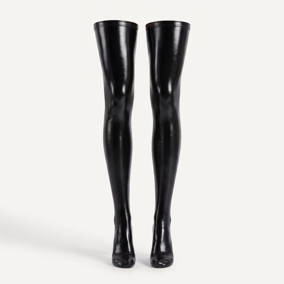 Avéline Wet-Look Faux-Leather Thigh-High Stockings