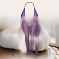 Avéline Glossy Sheer Halter Deep-V Bodystocking