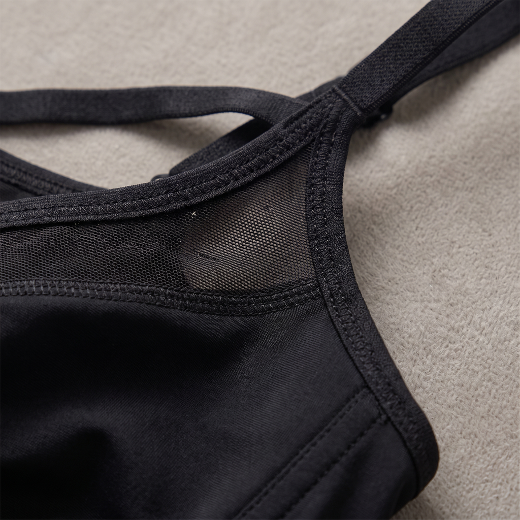 Avéline Sheer Mesh Sleeveless Tummy-Control Bodysuit