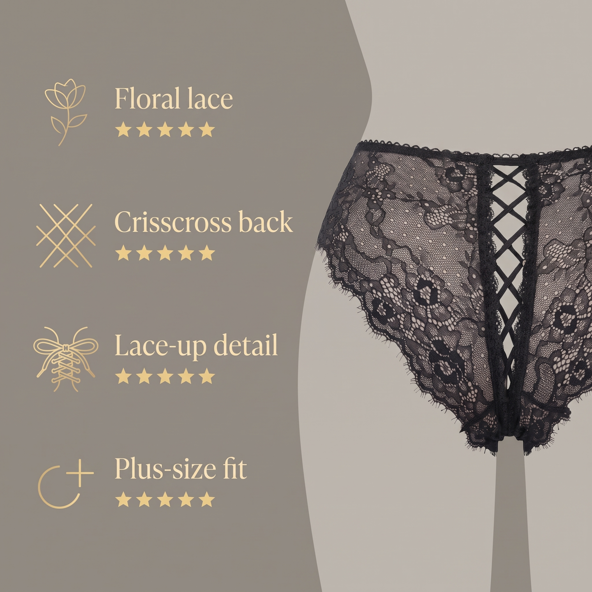Avéline Floral Lace-Up Crisscross Briefs